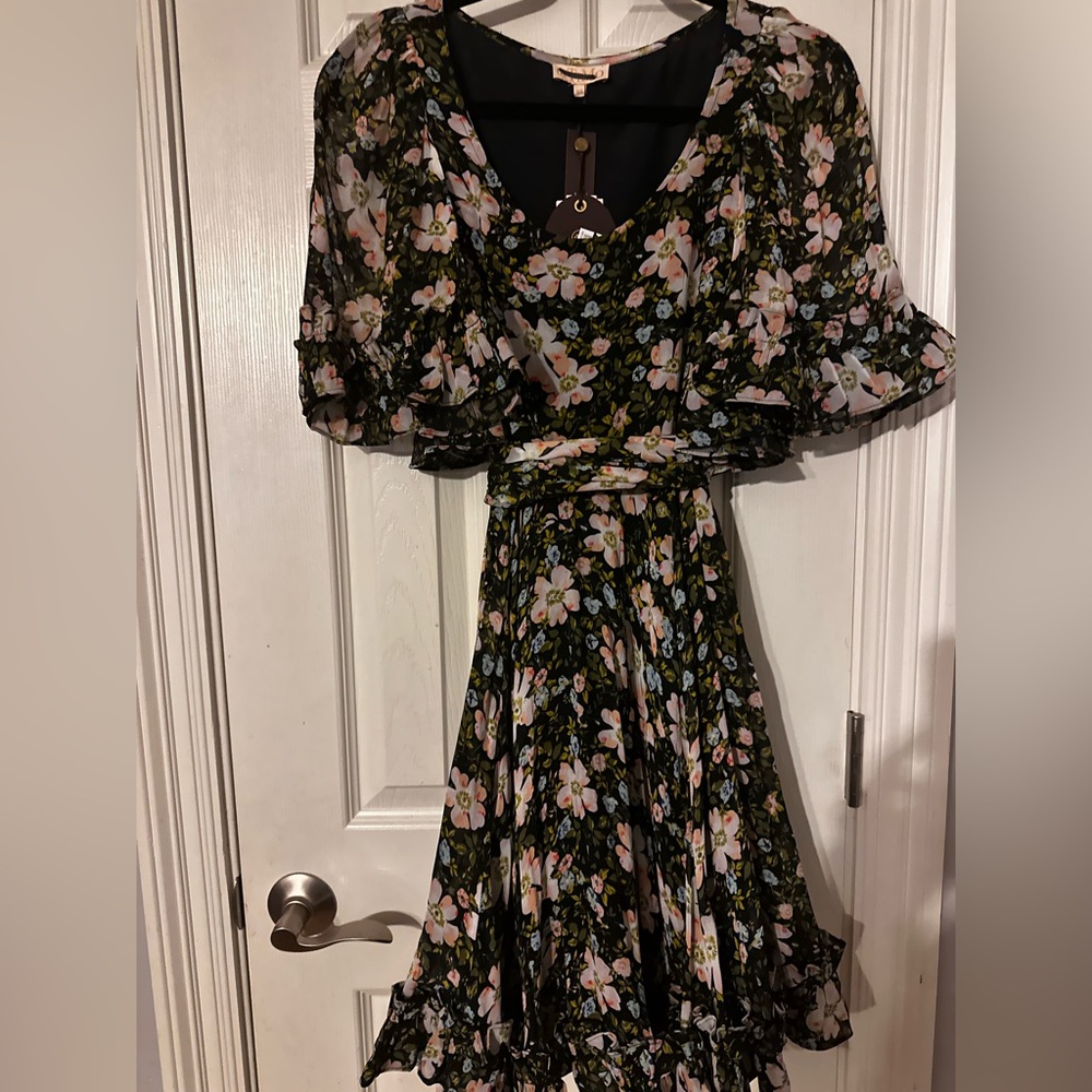 New ByTiMo Black Field Georgette Mini Dress XS. - Picture 2 of 4